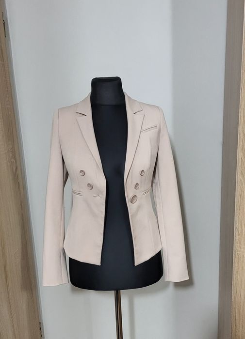 Elegancka marynarka, beżowa, guziki, pretty one, 36