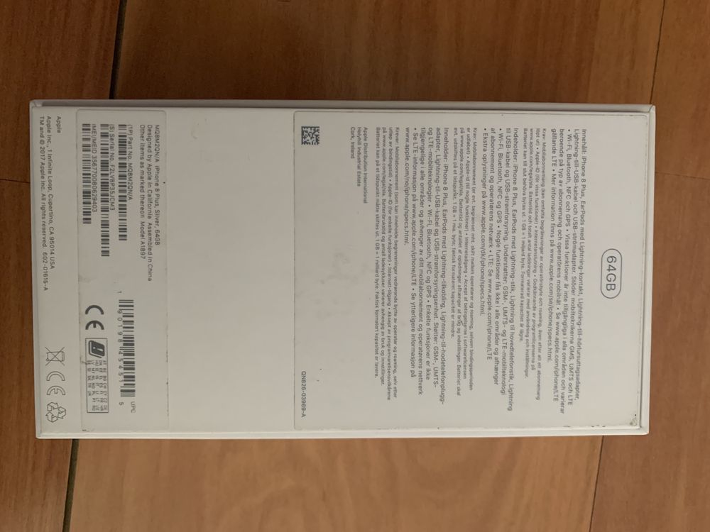 Caixa iPhone 8 Plus branco 64Gb