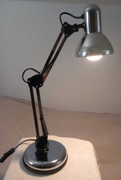 Super lampka - biurkowa nocna stołowa kreślarska *Chrom* Nowa!