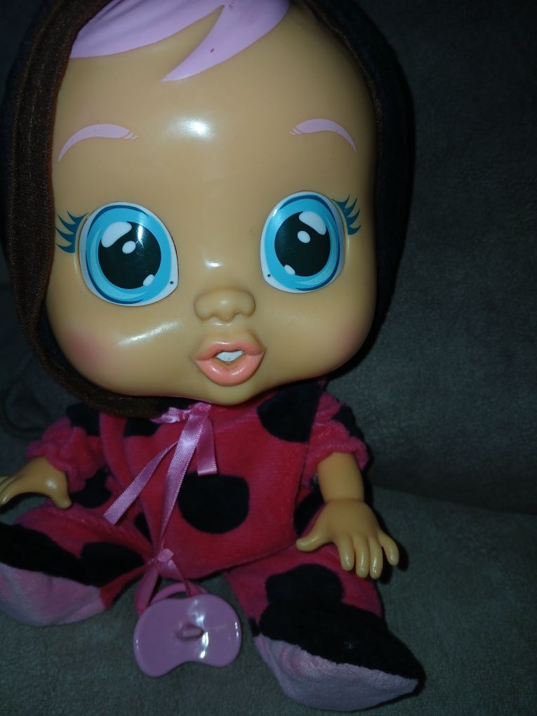 Boneca chora  vestida joaninha, lady bag