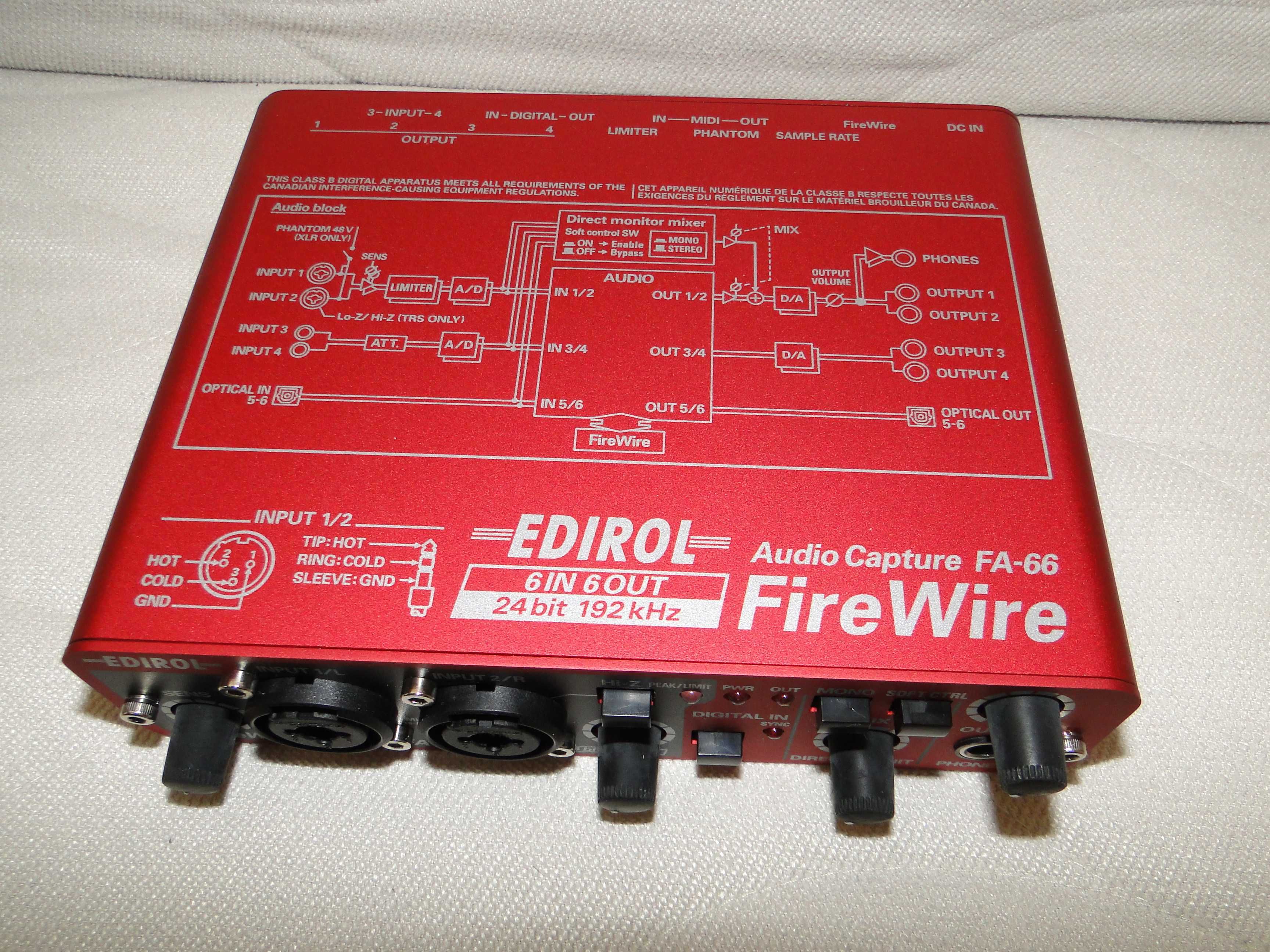 Zawodowy Interfejs Audio/MIDI FIREWIRE ROLAND EDIROL FA-66.Okazja