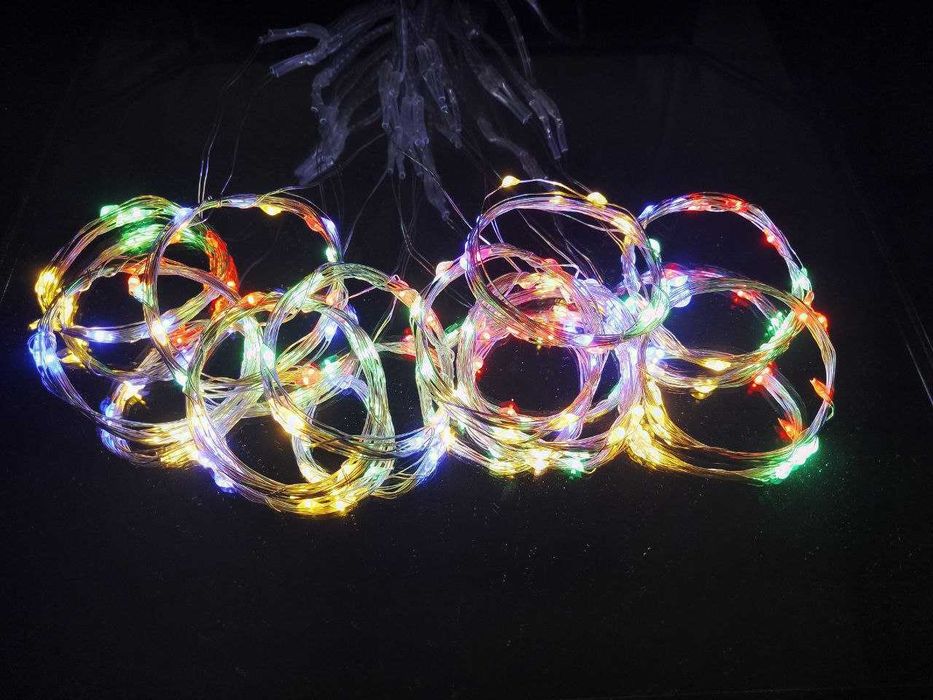 Гірлянда штора 2x1.5 метри, 150LED, "краплі" від USB, кольори в ассорт