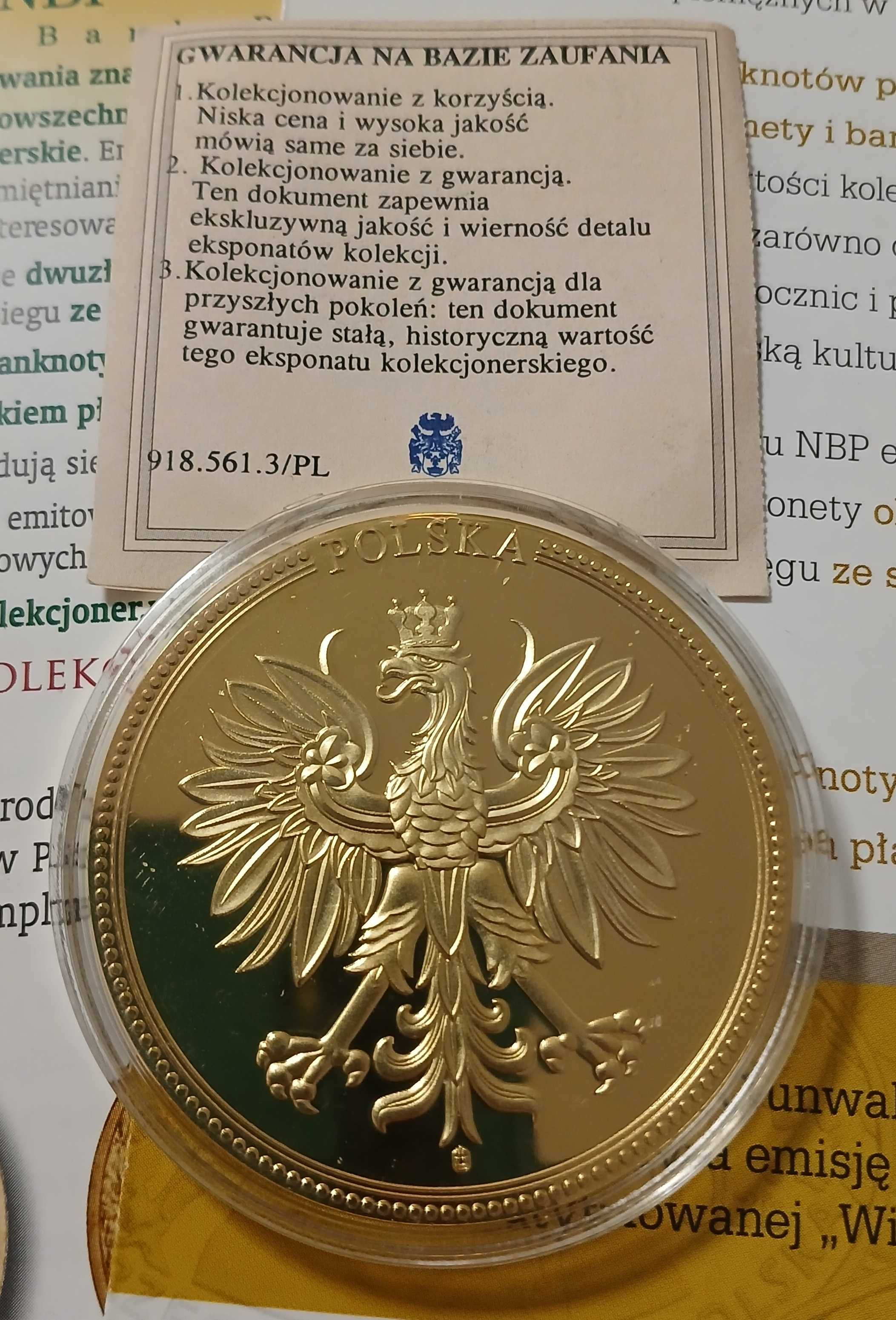 Medal kolekcjonerski z wizerunkiem banknotu 50 zł