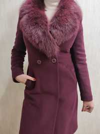 Пальто зимове жіноче нове колір бордо