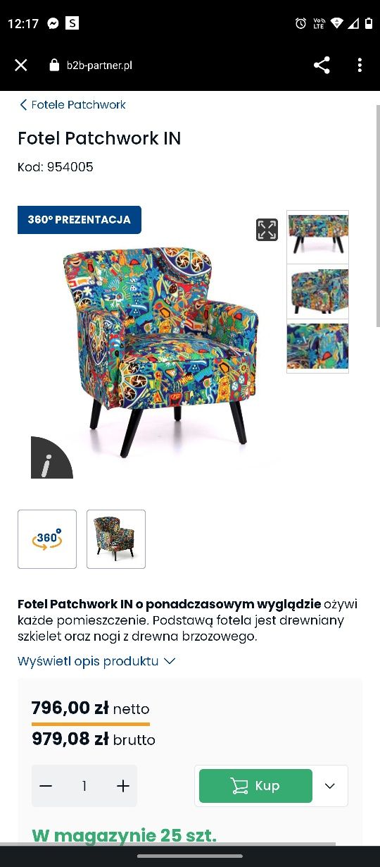 Fotel patchwork IN , fotel wypoczynkowy