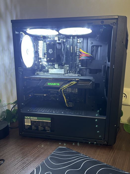 Продам ігровий пк відеокарта рх5500хт проц р5 5500 озу 16гб ддр4