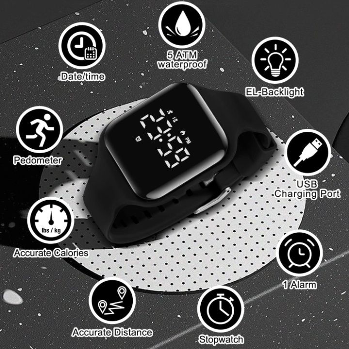 Cyfrowy, silikonowy zegarek sportowy dla dzieci