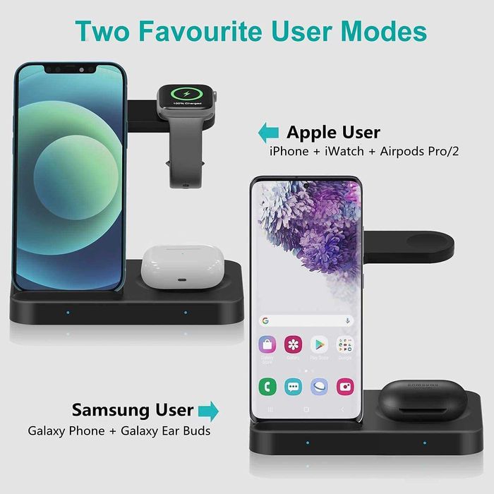 POWERGIANT ładowarka indukcyjna 3w1 iPhone Samsung Realme Airpods 15W