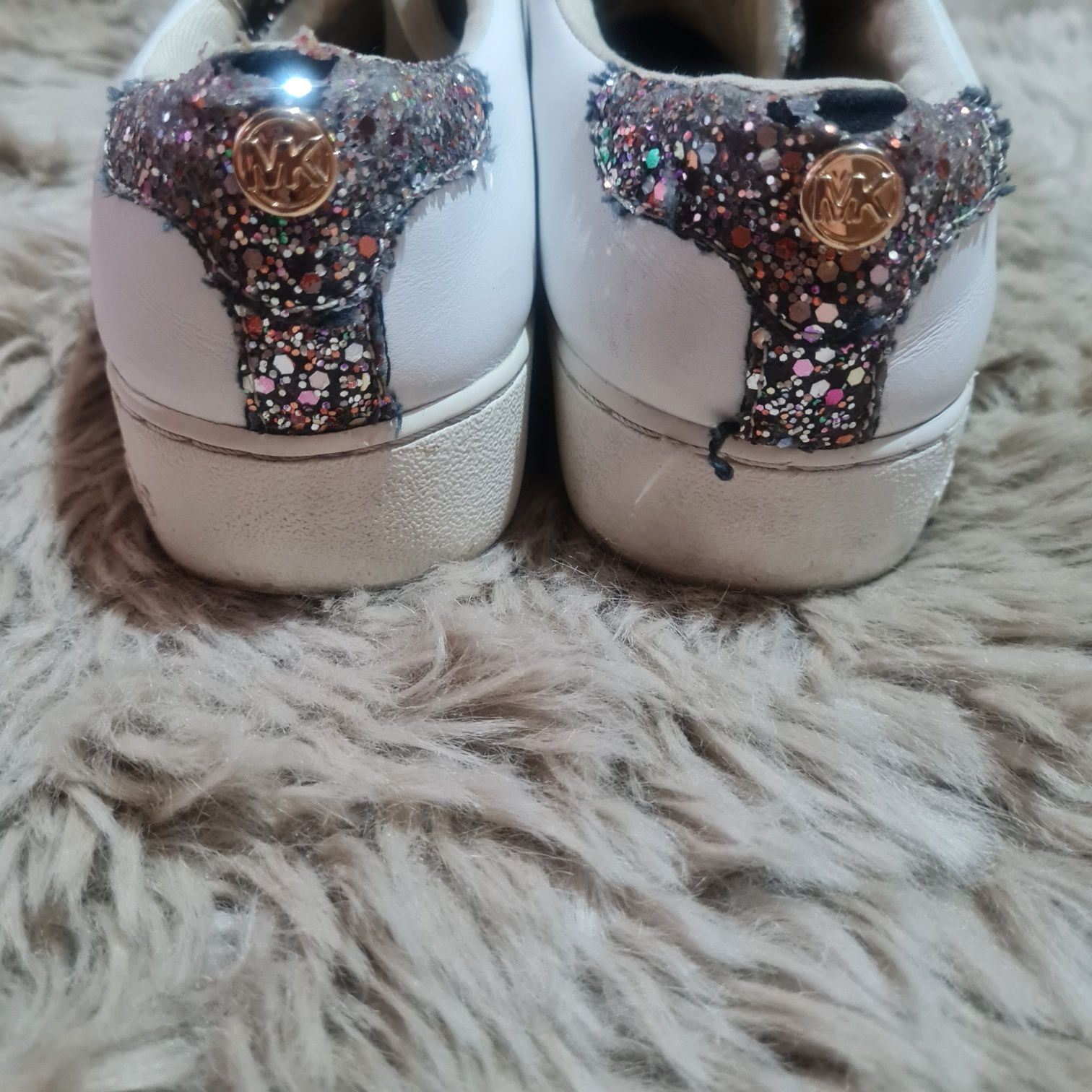Michael Kors tenisówki skórzane białe z brokatem r. 35 trampki adidasy