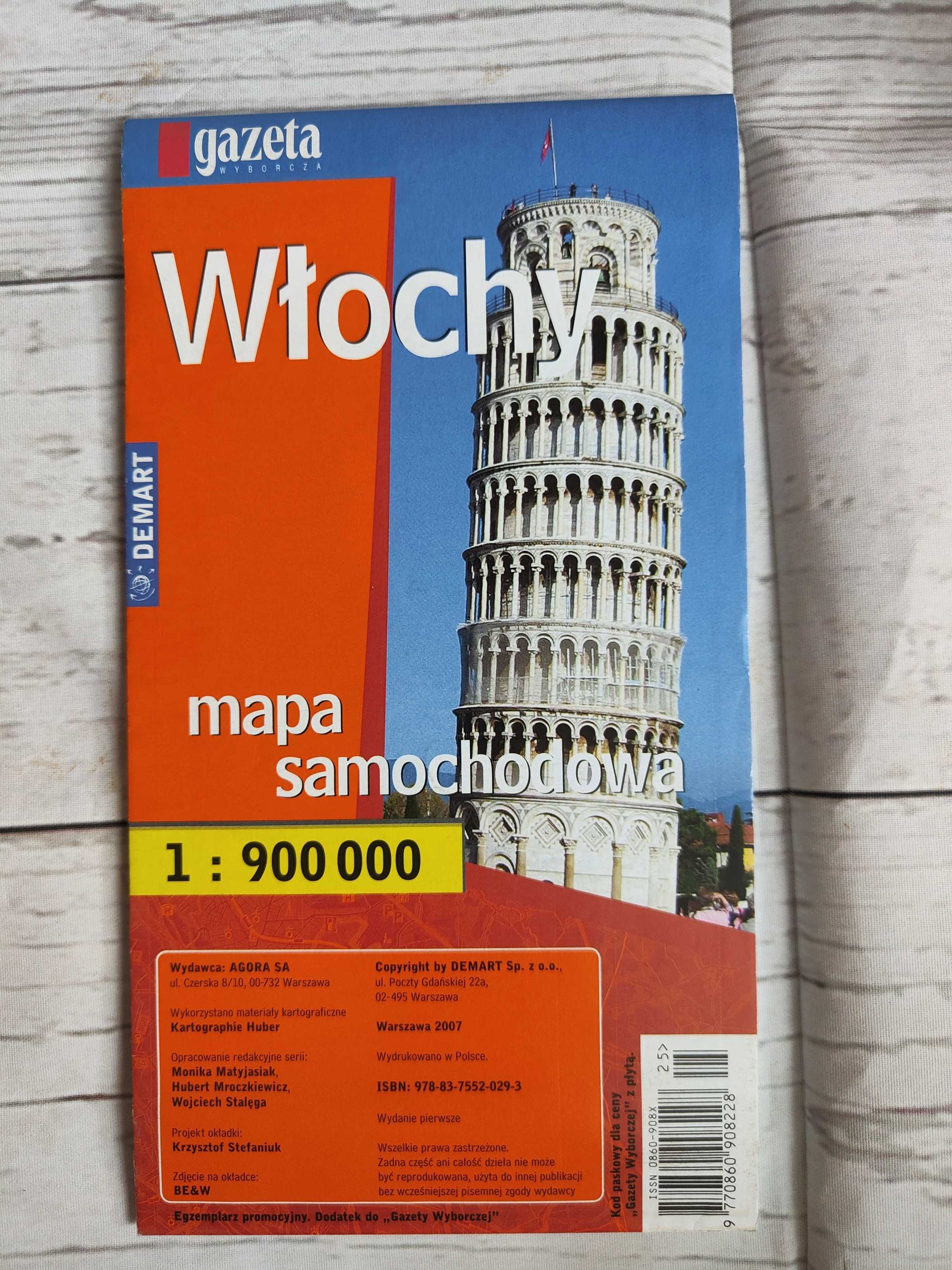 Mapa samochodowa WŁOCHY 1:900 000 Demart