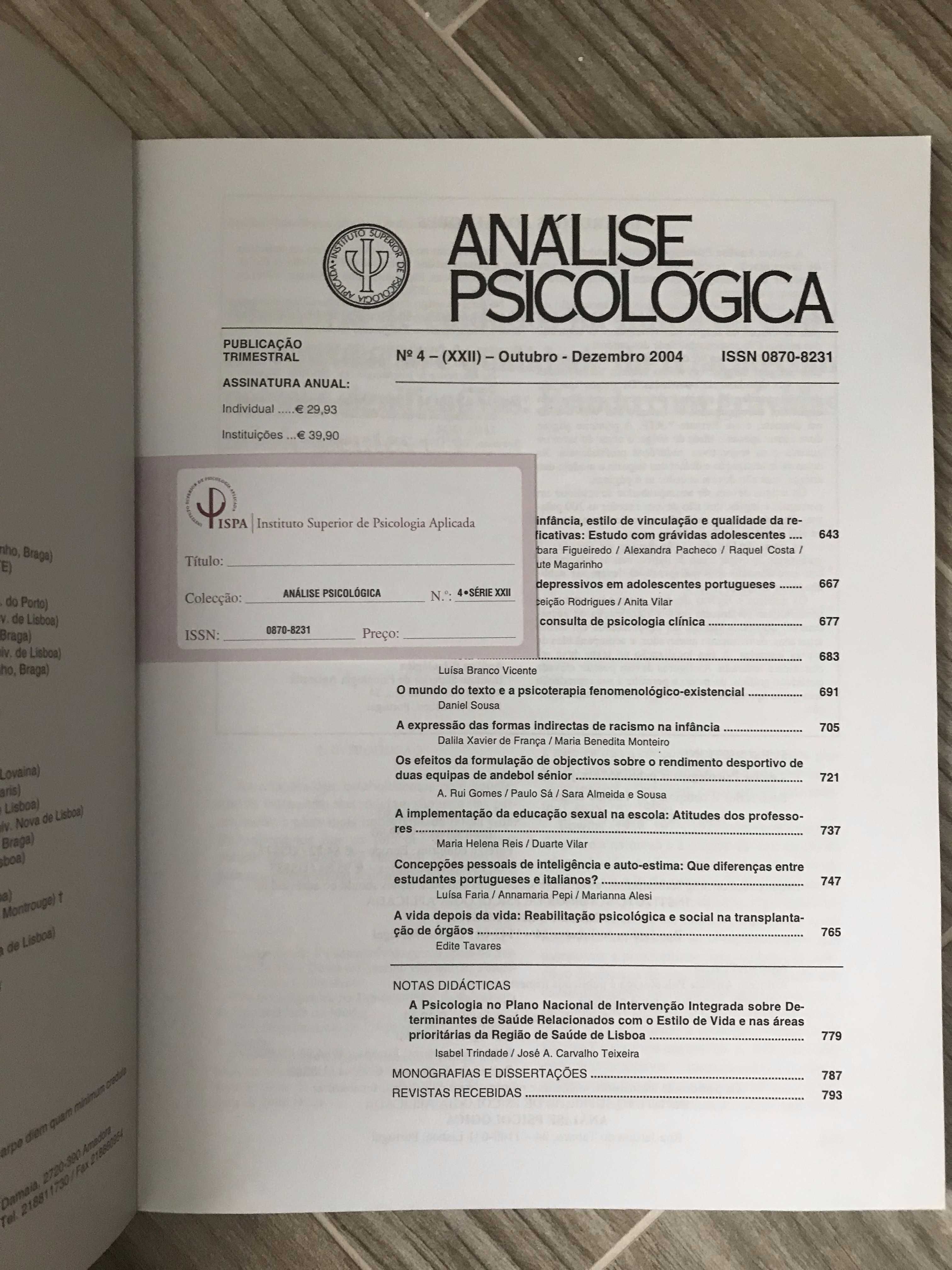 Análises Psicológicas - ISPA