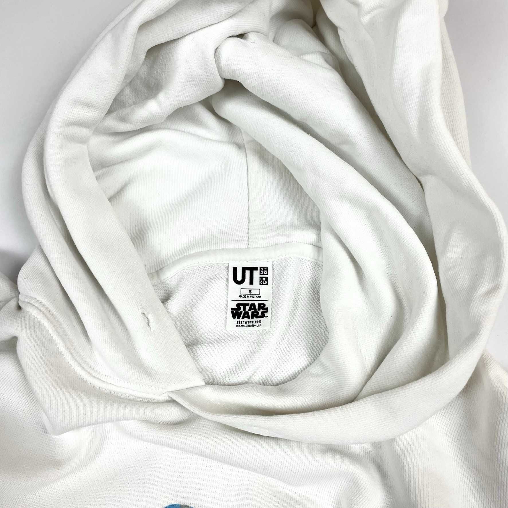 Uniqlo x Star Wars Trooper hoodie biała bluza z dużym nadrukiem