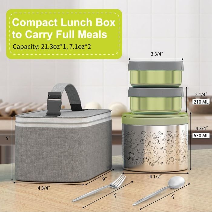 Zestaw lunchboxów Lille Home że sztućcami