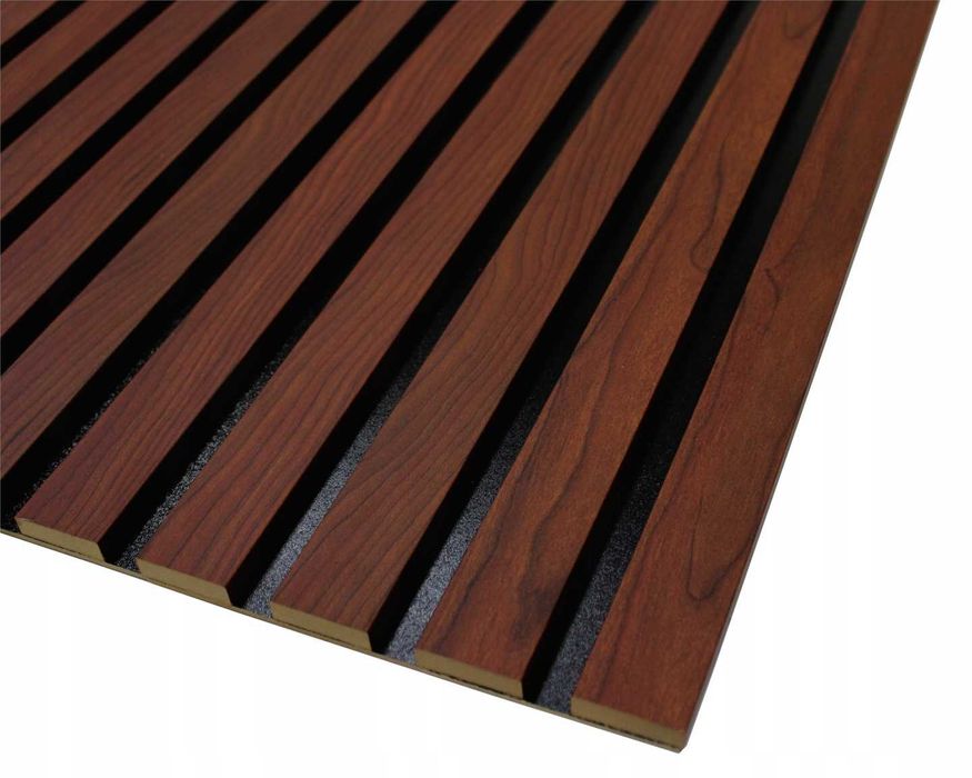 Lamele ścienne - zestaw 275x44 cm na czarnej płycie - Cherry 956