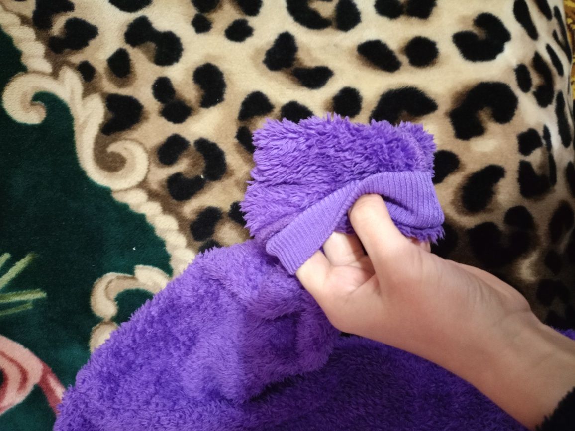 Кофта хутряна для дівчинки фіолетового кольору