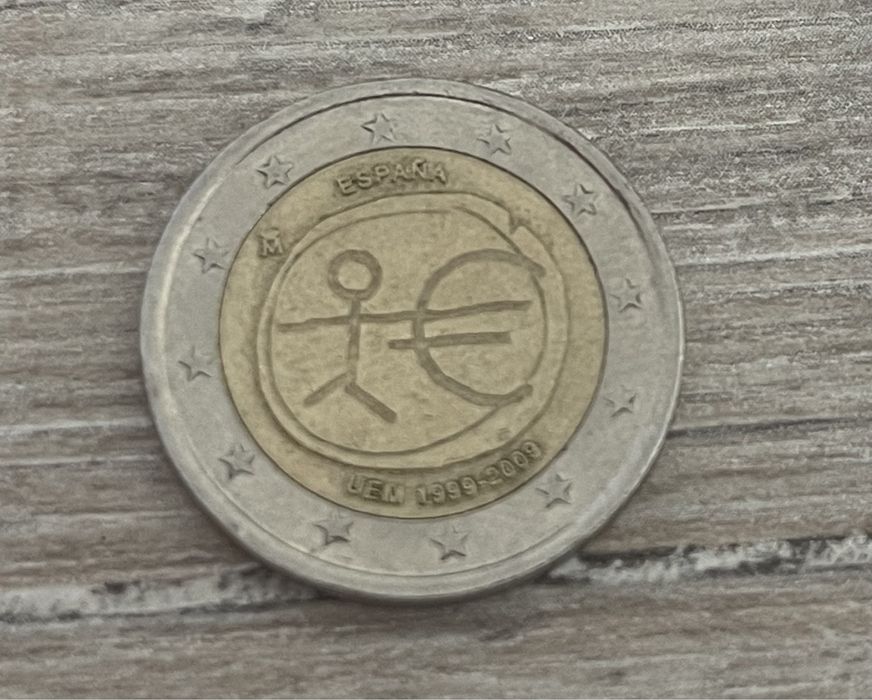 Moeda 2 Euros comemorativa 10 anos da UEM