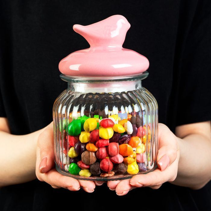 Słoik pojemnik szklany z ceramiczną pokrywką PTAK 700 ml na ciastka