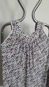 Bawełniana bluzka na ramiączka tunika koszulka M-L kwiatuszki ciążowa