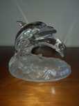 Estatueta decorativa com golfinhos cristal dArques