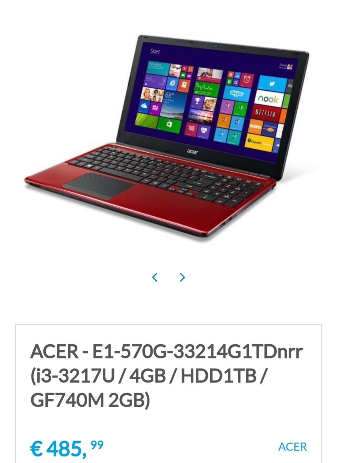 Portátil Acer Aspire E1 570-G