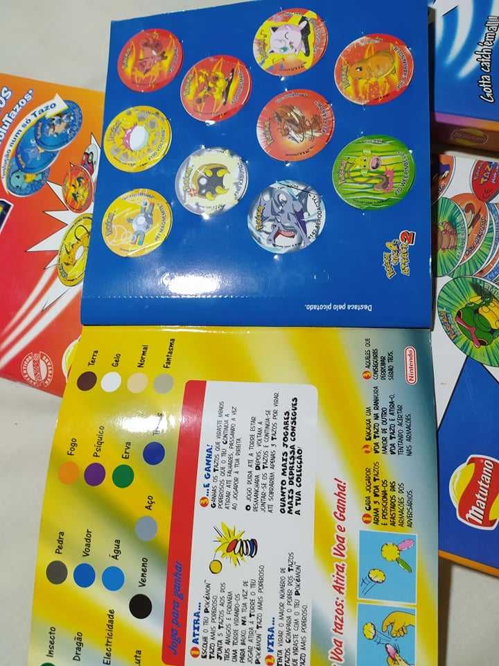 Cadernetas de Tazos Pokemon bastantes