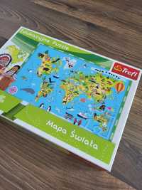 Puzzle edukacyjne mapa świata, Trefl, 5+