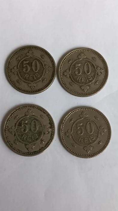 Moedas de 50 e 100 réis de D.Carlos, 1900