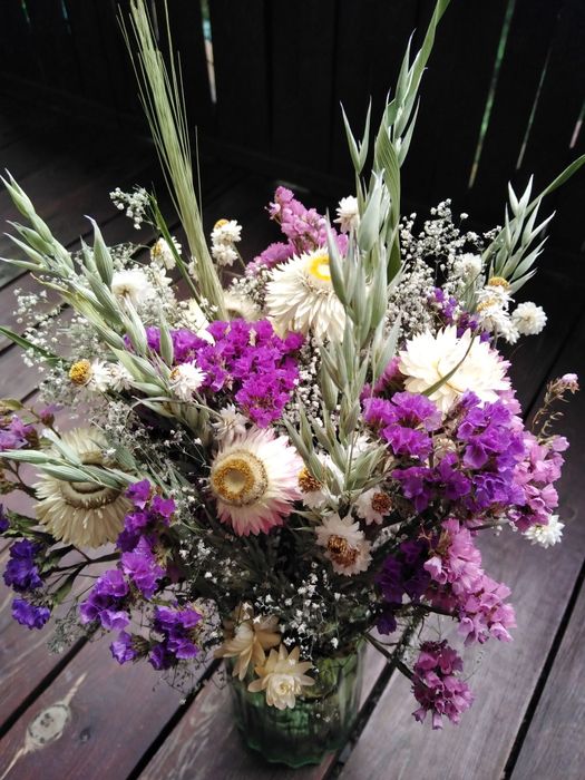 Bukiet, kompozycja z suszonych kwiatów, prezent, upominek, suche kwiat