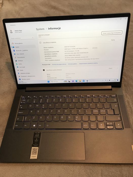 Lenovo Yoga Slim7 14ARE05 Używany