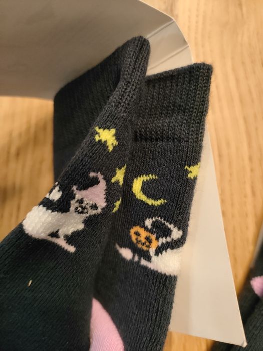 Nowe Skarpetki z ABS 23 -26 antypoślizgowe ciepłe granatowe