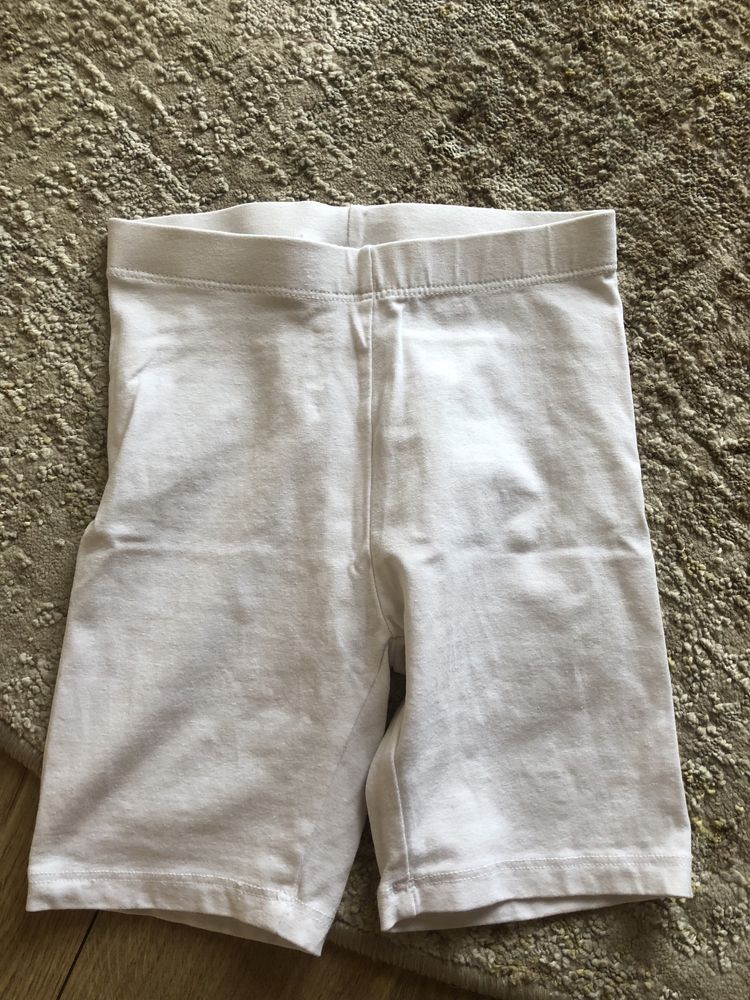 Białe krótkie leginsy kik 98 cm białe