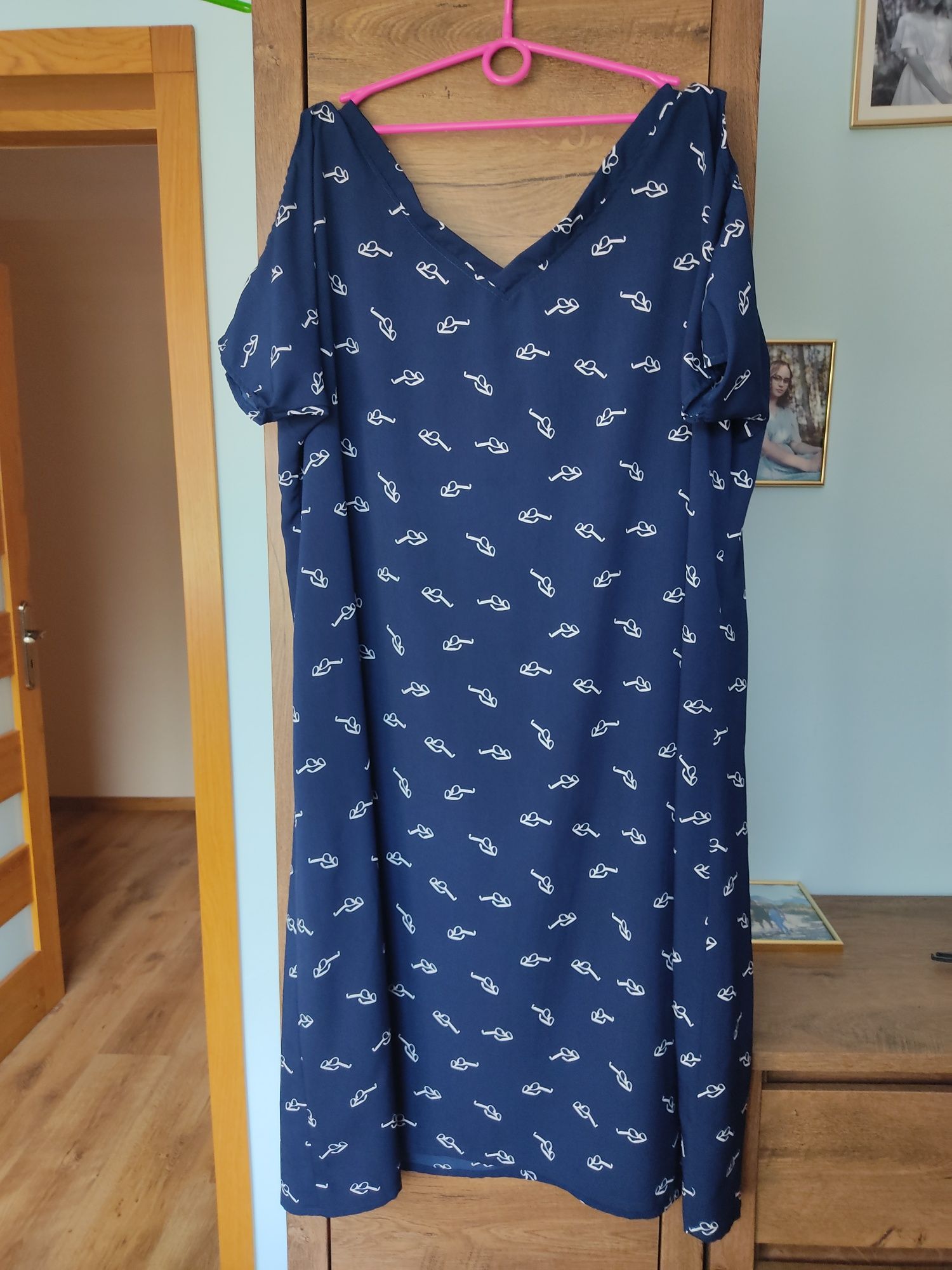 Granatowa sukienka na przyjęcie komunię plus size 4XL