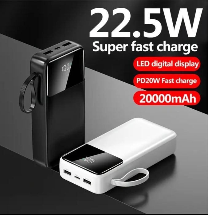 Повербанк реально 20000 (є фото) мАг Power Bank 22.5w  led usb type c