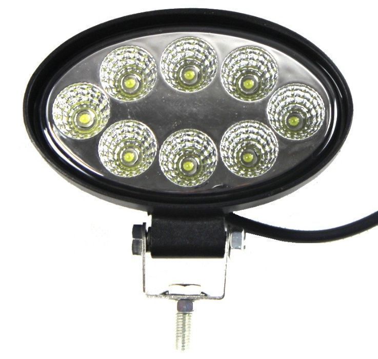 Lampa robocza 8 LED owalna 24W MEGA MOC najtaniej 12-24V