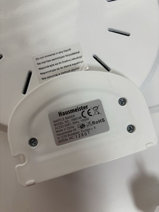 Waflownica gofrownica Hausmeister HM614 – 1000W, sprawna, jak nowa!