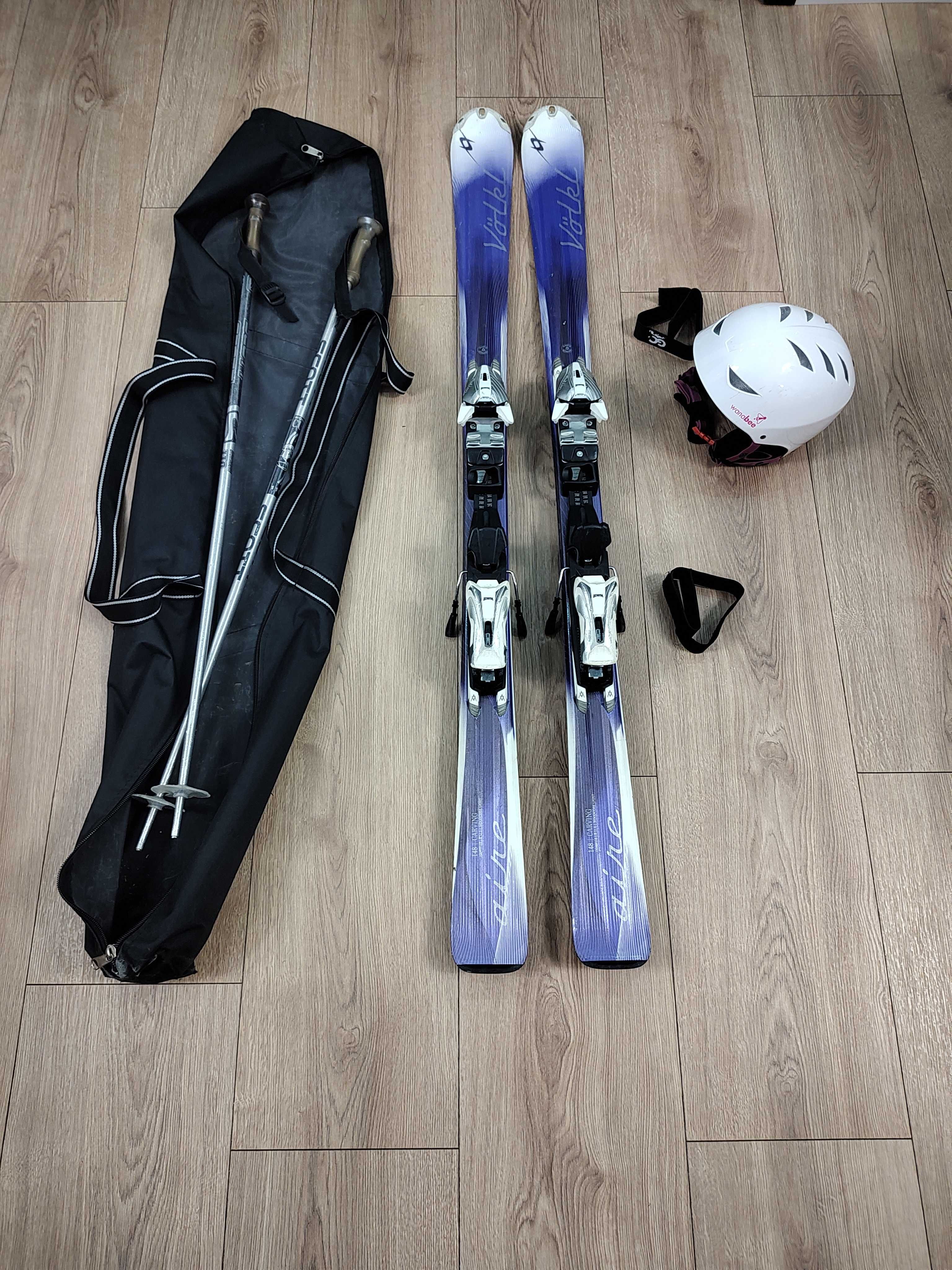 narty, buty, kask
