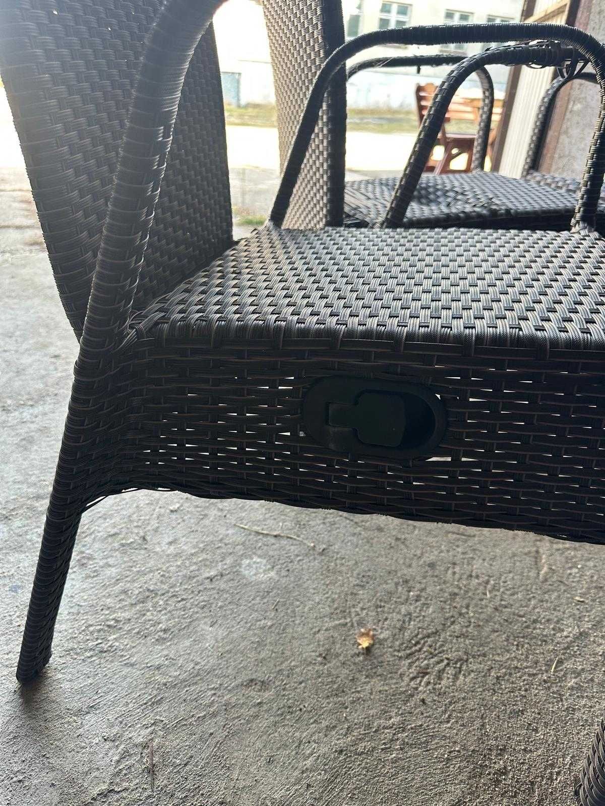 Zestaw mebli ogrodowych technorattan, krzesła JYSK