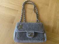 CHANEL Grey Denim and Shearling Sherriff’s Star Paris-Dallas Flap Bag