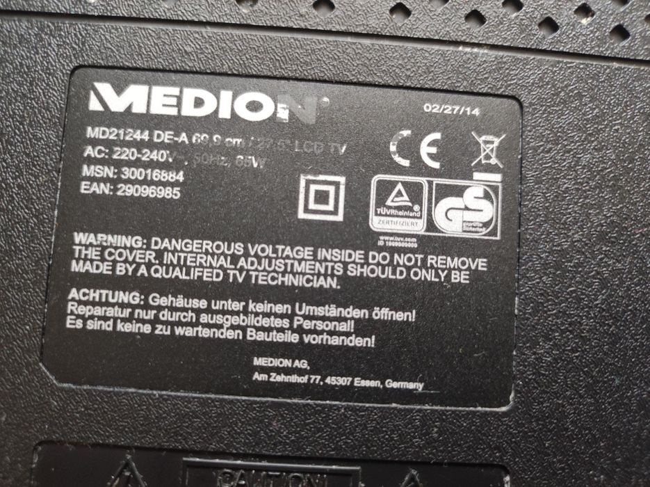 Telewizor Medion 27" z DVD i pilotem.