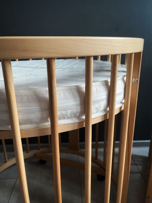 Łożeczko dziecięce 7w1 nowe okrągle owalne, kojec przewijak