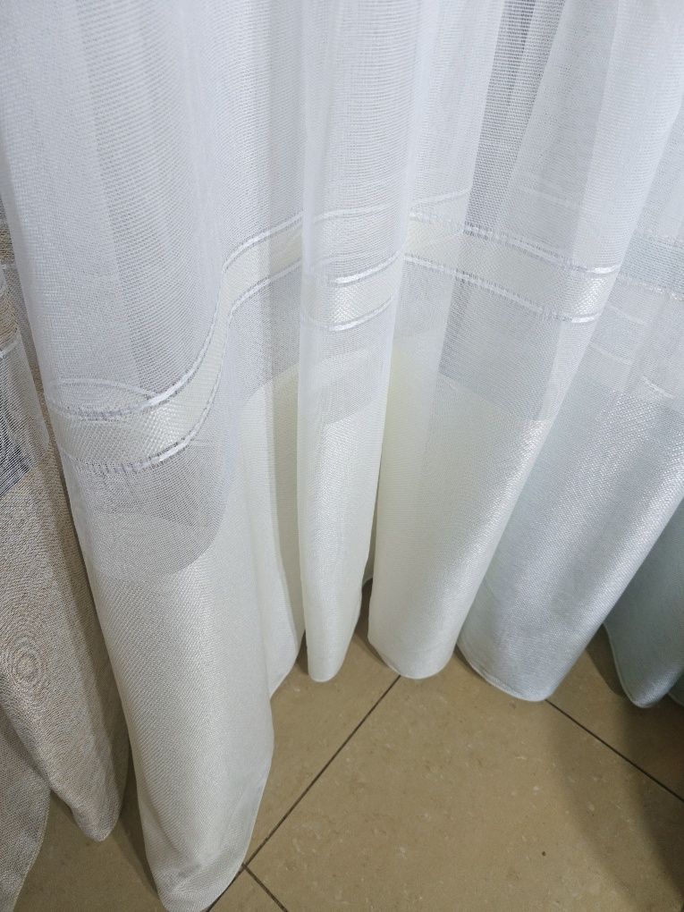 Firanki z metra GŁADKA+ BEŻ wys 280 cm  WYPRZEDAZ