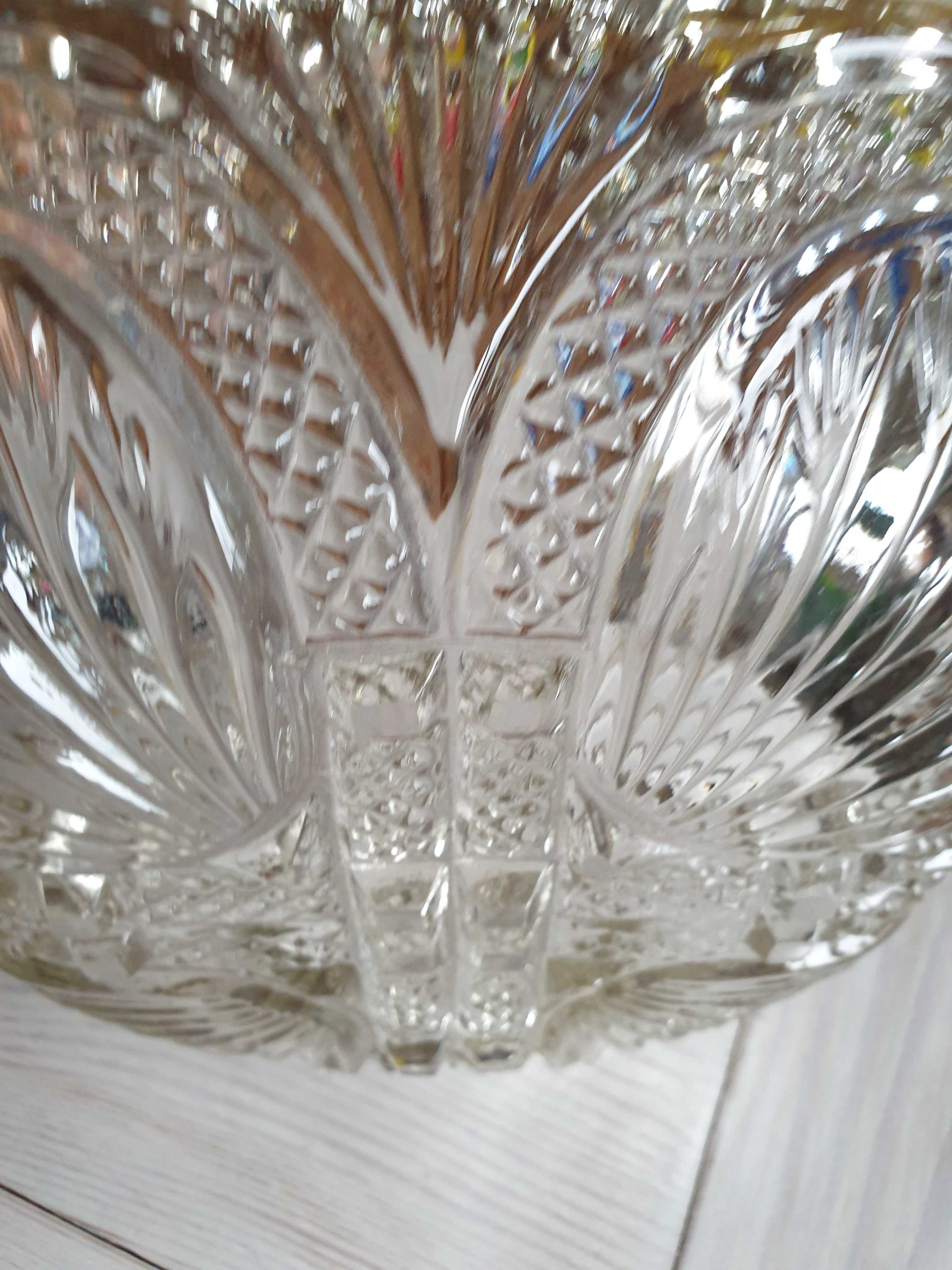 Duża kryształowa misa salaterka waza PRL vintage