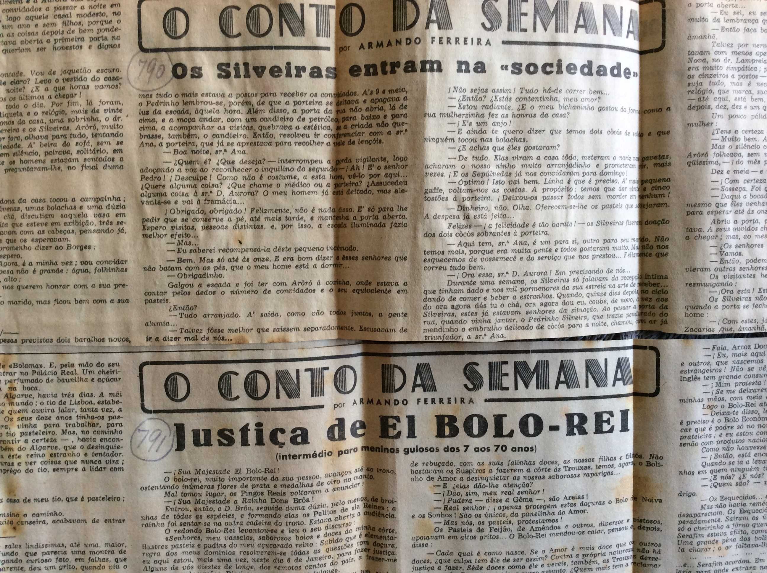 O conto da semana por Armando Ferreira. Dossier com dezenas de contos