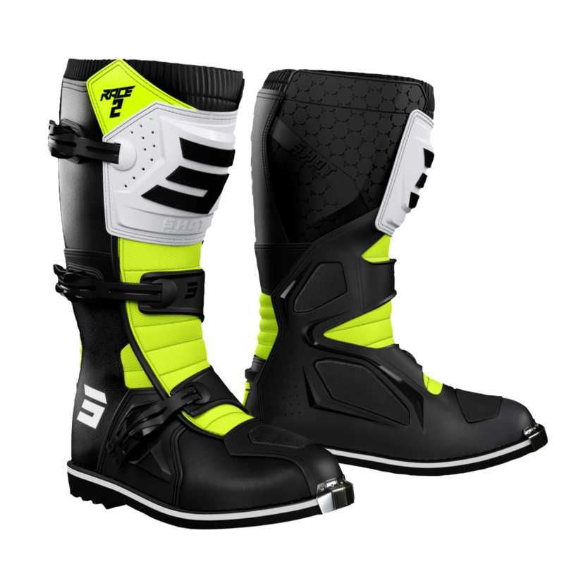 Buty dziecięce off road SHOT Race 2 Kid Black/White/Neon/Yellow