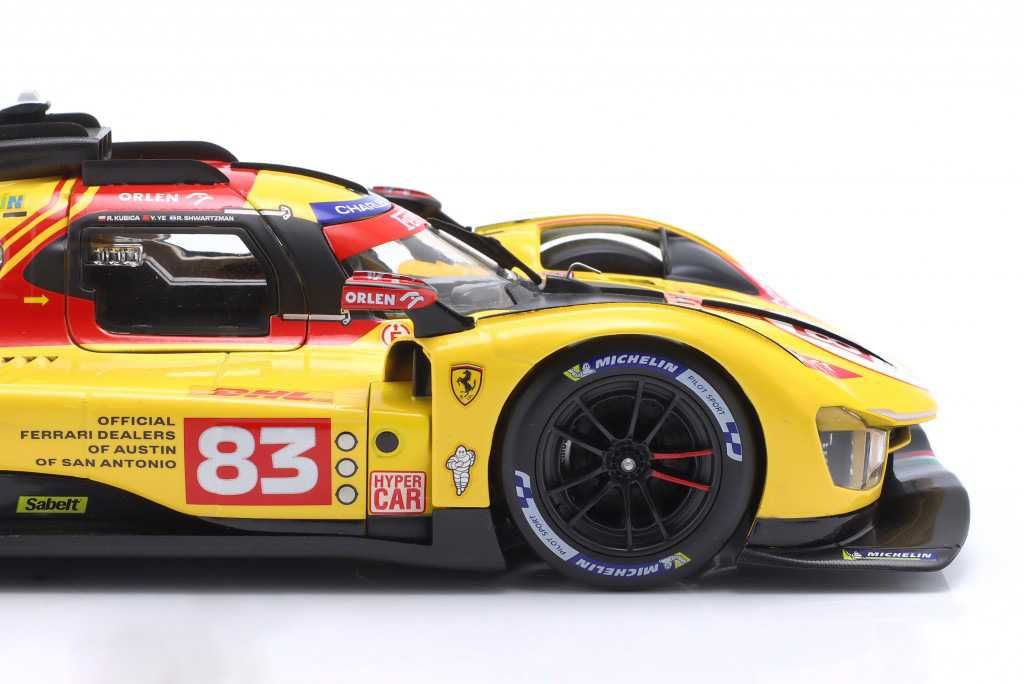 Model 1:18 Bburago Ferrari 499P #83 WEC Qatar 2024 Kubica/Shwartzman