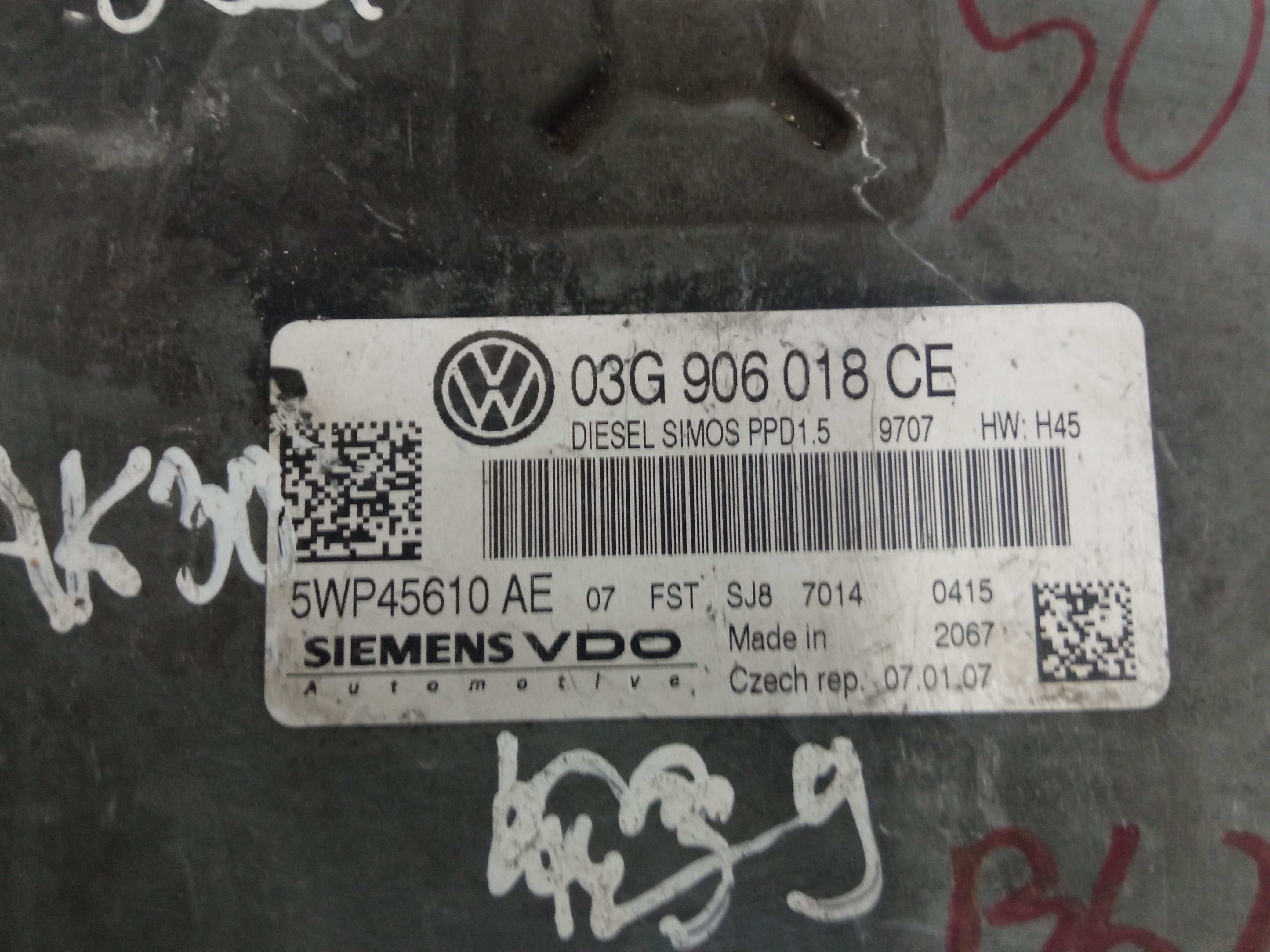 Komputer sterownik silnika VW Passat B6 2.0 TDI 03G906018CE Siedlce