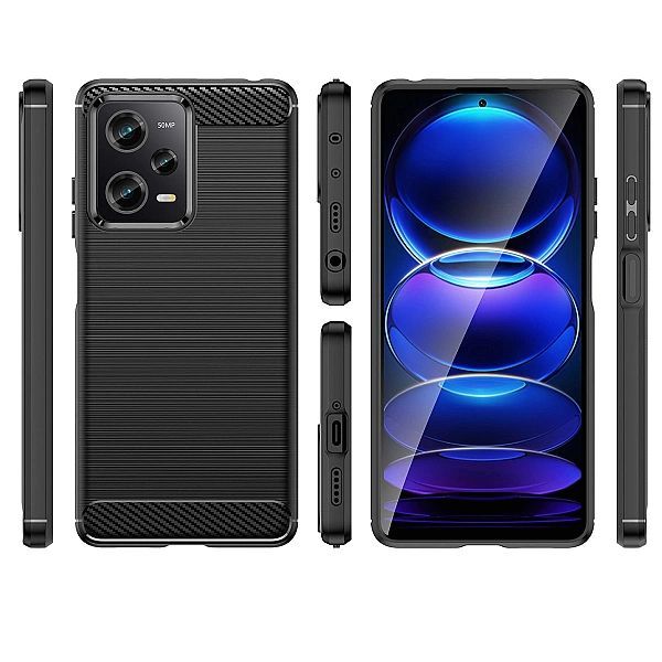 Carbon Case etui Xiaomi Poco X5 Pro 5g elastyczny silikonowy karbonowy