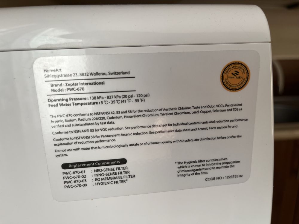 Filtr do wody Zepter Edelwasser PWC-670 Orange Edel wasser JAK NOWY