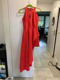 Sukienka charlotte fashion asymetryczna czerwona 34 XS