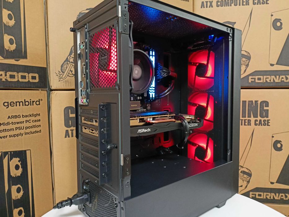 Nowy Komputer Gamingowy Ryzen 5 5600 RAM 16GB 512GB SSD M.2 RX 580 W11